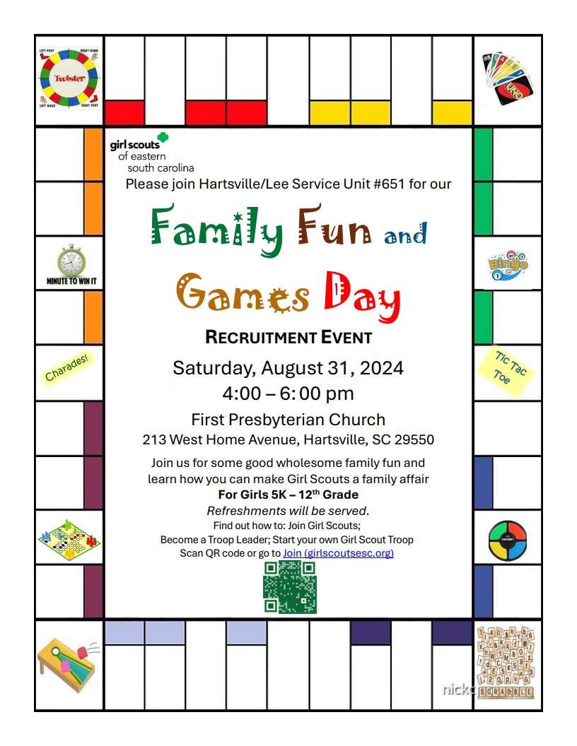 Family Game Day flyer 
